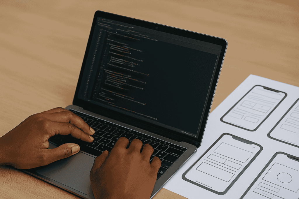 African students mastering web development mobile-first approach