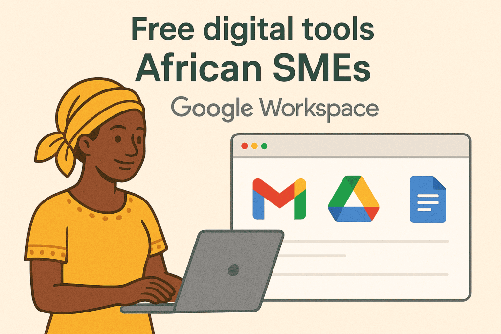 Free digital tools African SMEs Google Workspace dashboard showing Gmail Drive Docs